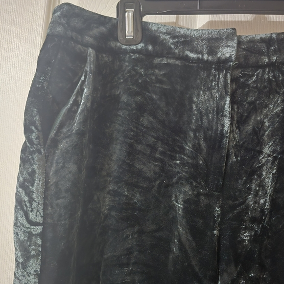 Boden Wide Leg Crushed Velvet Trousers, Dark Green, High Rise, Size 12, EUC! - Picture 6 of 12